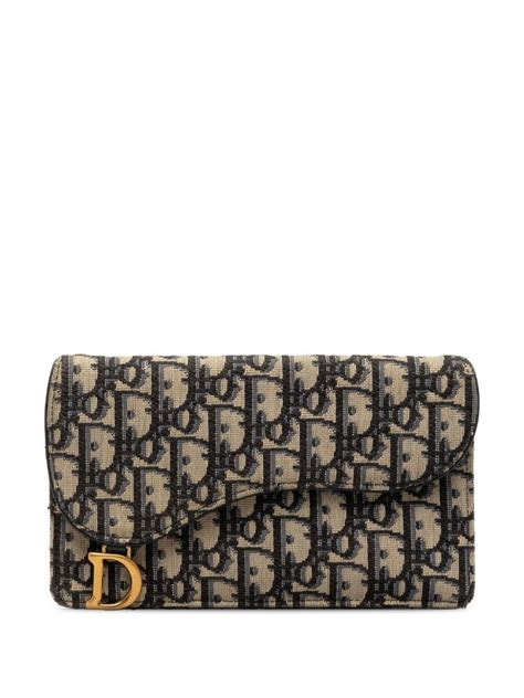 christian dior wallet black|Christian Dior oblique saddle wallet.